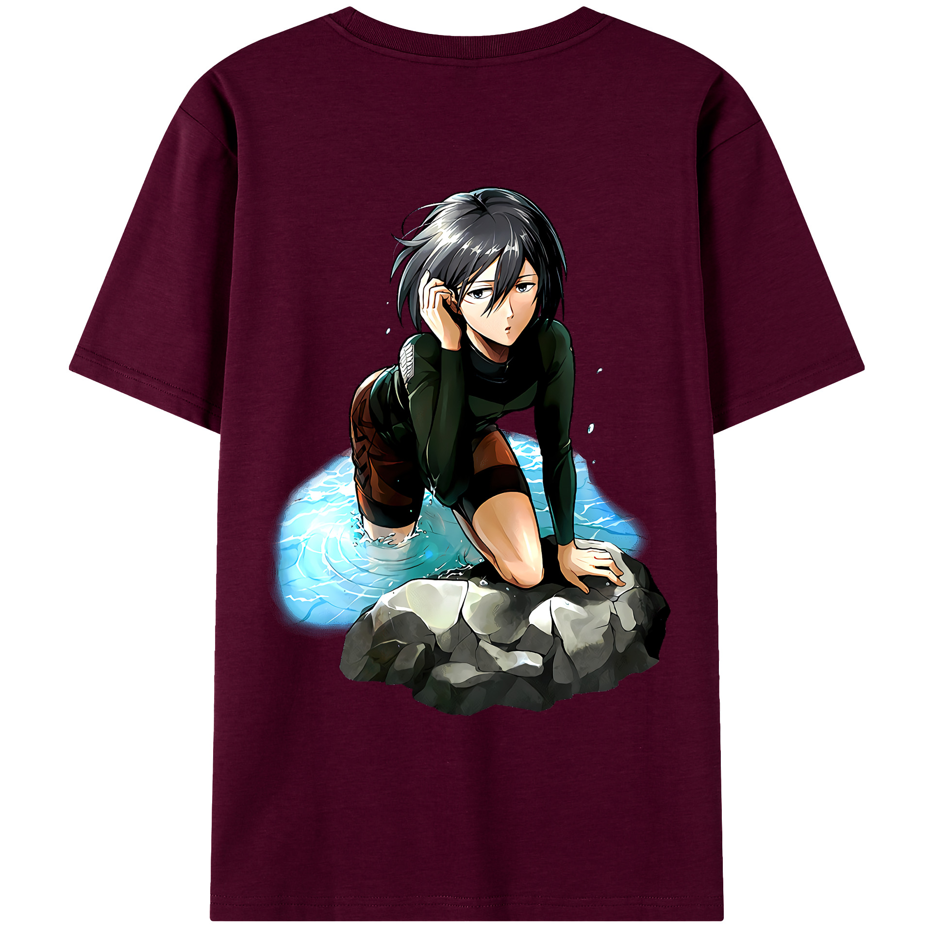 （画像用） 進撃の巨人 ミカサ·アッカーマン Attack on Titan Mikasa Ackerman レディース半袖Tシャツ(バックプリント)